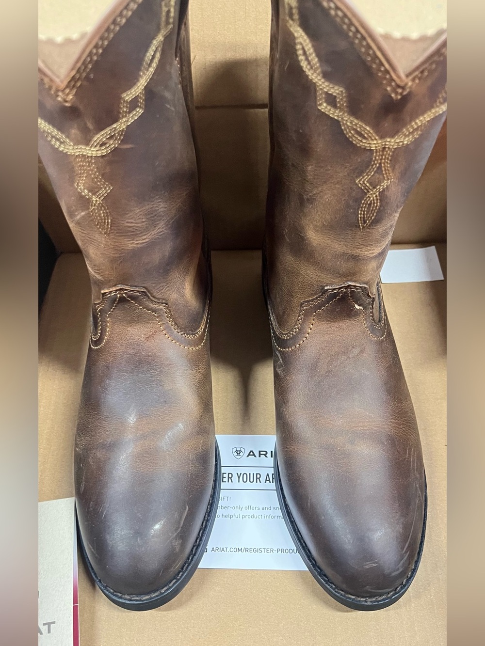 Ariat Distressed Brown Leather Western Boots